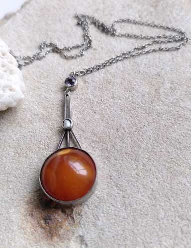 Jugendstil collier amethyst - collier,