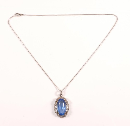 Kette mit anhänger blauer - kette,