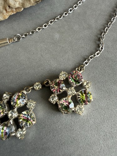 Antik collier irisglas - collier,