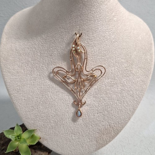 Jugendstil opal anhänger - jugendstil,