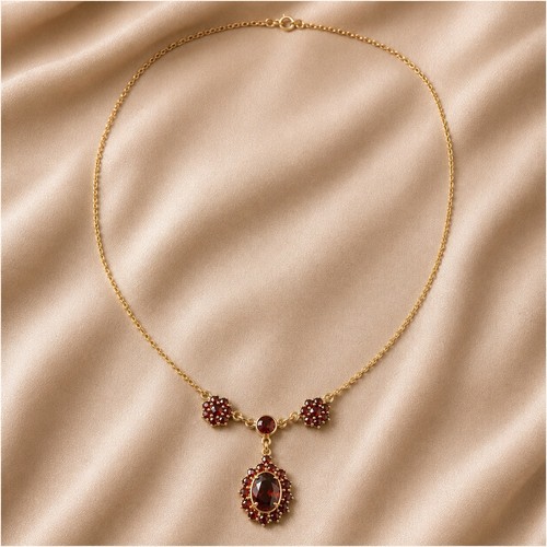 Antikes granat collier 900 - collier,