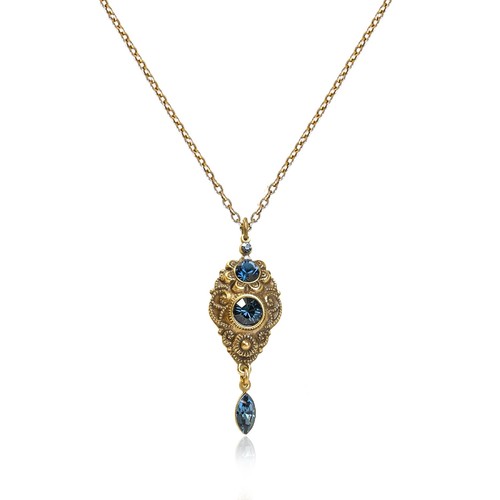 Jugendstil kette gold blau - kette,