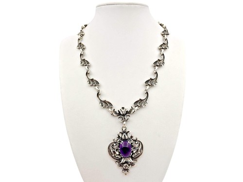 Vintage-Silber-Amethyst-Halske