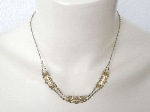 Vintage filigran collier - vintage,
