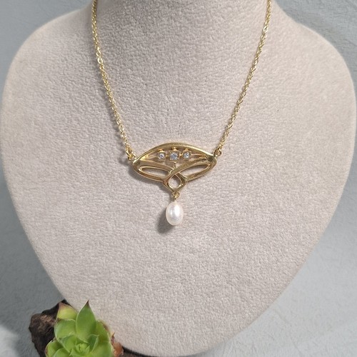 Zirkonia collier jugendstil - collier,