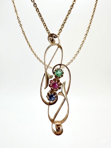 Jugendstil anhänger 14k - jugendstil,