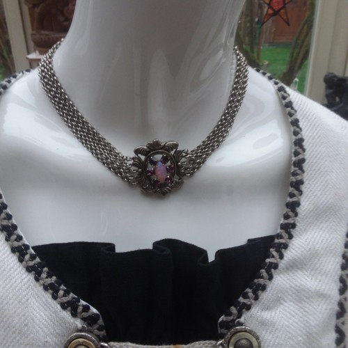 Trachtenkette medalion lila - medalion,