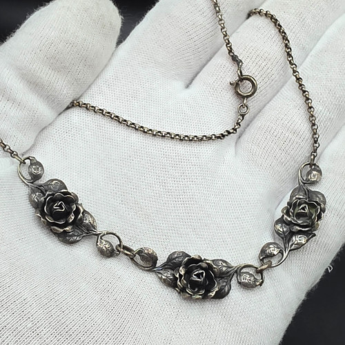 Silber jugendstil art kette - jugendstil,