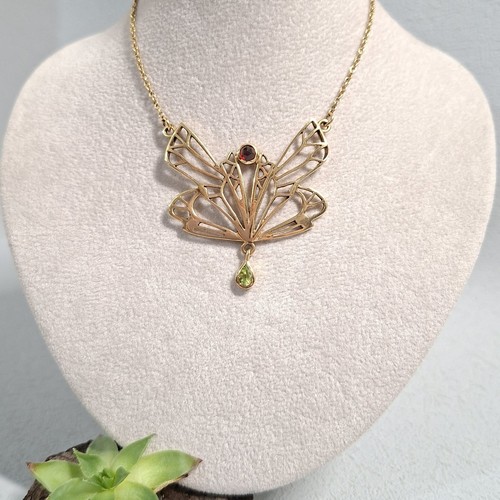 Jugendstil granat peridot - granat,
