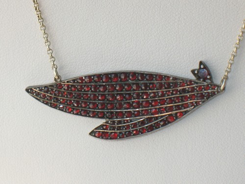 Jugendstil silber kette - kette, granat