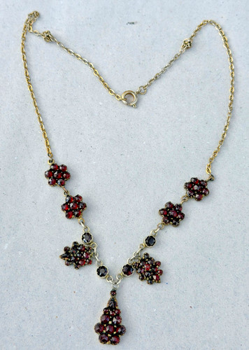 Jugendstil granatkette kette - ,