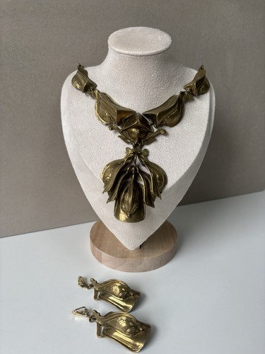 Jugendstil schmuckset messing - jugendstil,